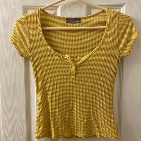 Urban Outfitters Tops - Urban Outfitters Striped Baby Tee with Buttons